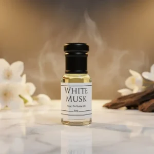 White Musk Royal Attar bottle – 6ml alcohol-free, long-lasting unisex perfume oil