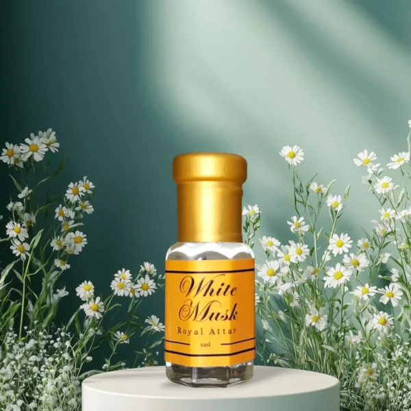 White Musk Royal Attar bottle – 6ml alcohol-free, long-lasting unisex perfume oil