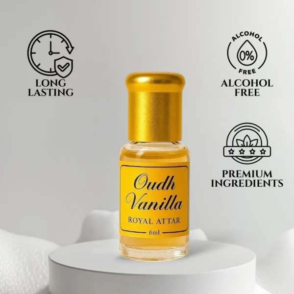 Oudh Vanilla Royal Attar 6ml Bottle by La Atir – Alcohol-Free Long Lasting Perfume Oil
