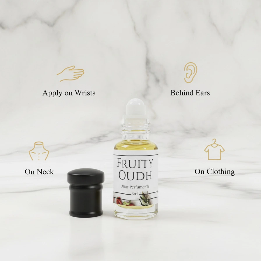 La Atir Fruity Oudh Attar 6ml bottle – fruity long-lasting alcohol-free perfume oil