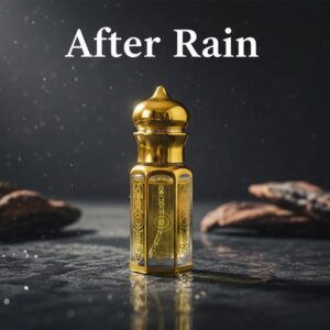 La Atir After Rain 12ml attar in golden designer bottle with fresh earthy theme